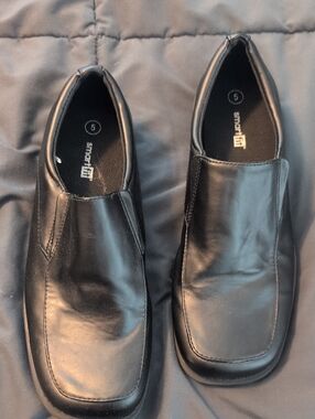 smartfit Black Boys Slip-On Dress Shoes